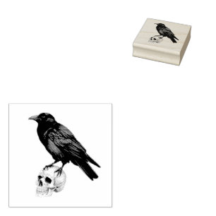 Tampons Encreurs Crow vintage moderne sur le crâne