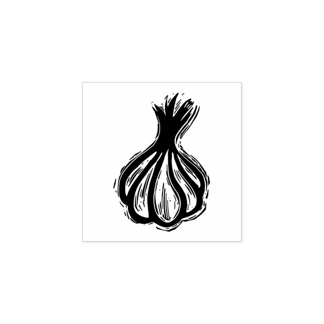 Tampons Encreurs Cuisine d'ail jardinage végétal Linocut rustique (Impression)
