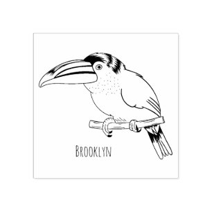 Tampons Encreurs Curl crested aracari bird cartoon