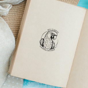 Tampons Encreurs Custom Ex Libris Parrot Bird, Bibliothèque Animal
