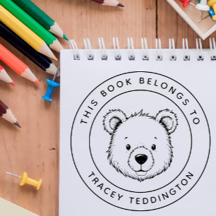 Tampons Encreurs Custom Teddy Bear Ce livre appartient au nom de l'