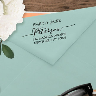 Tampons Encreurs Custom Wedding Rubber Stamp Monogram Elegant