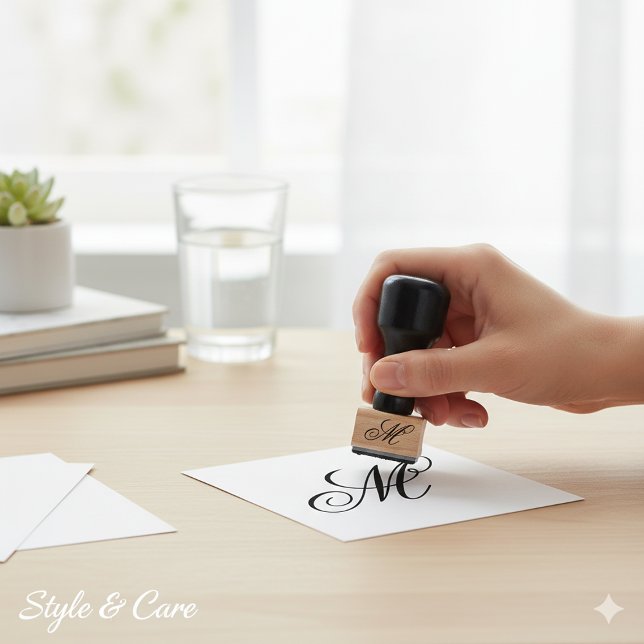 Tampons Encreurs Customizable Personalized Stylish Monogram (Customizable Personalized Stylish Monogram Rubber Stamp)