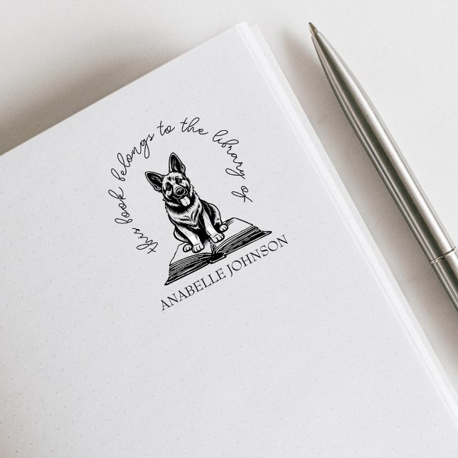 Tampons Encreurs Cute Allemand Shepperpup De L'Bibliothèque Du Livr (Créateur téléchargé)