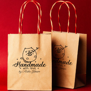 Tampons Encreurs Cute Chat fait main avec amour, Grande