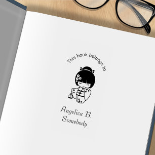 Tampons Encreurs Cute Geisha Girl Bookplate