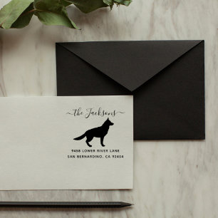 Tampons Encreurs Cute German Shepherd Chien Famille Adresse de reto