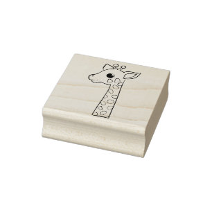 Tampons Encreurs Cute Giraffe - Timbre d'art en bois d'érable