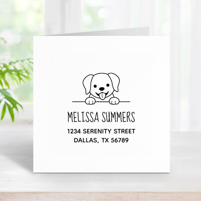 Tampons Encreurs Cute Labrador Retriever Peeeking Adresse 2 (Créateur téléchargé)