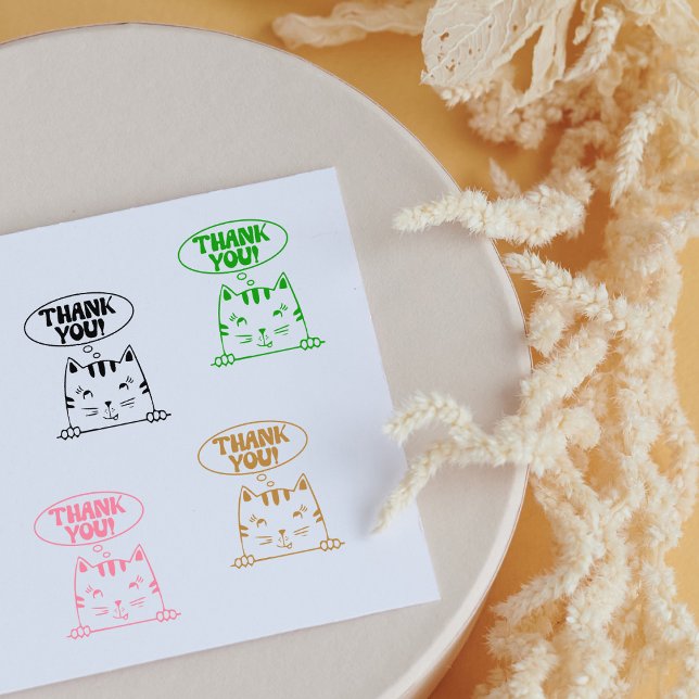 Tampons Encreurs Cute Merci de chat, Petite Entreprise (Créateur téléchargé)