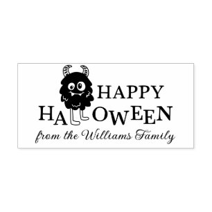 Tampons Encreurs Cute Monster Happy Halloween Ajouter un nom