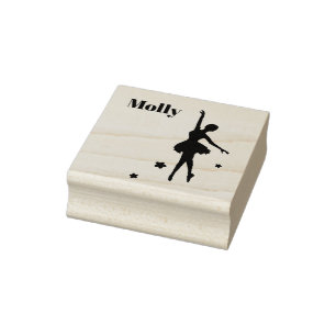 Tampons Encreurs Cute Nom propre Ballerina Custom Initial Caoutchou