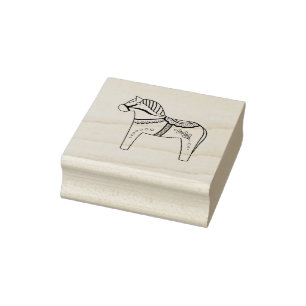 Tampons Encreurs Dala folk cheval, noir folk cheval contour