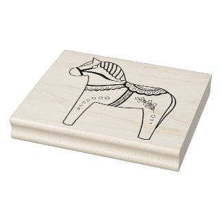 Tampons Encreurs Dala folk cheval, noir folk cheval contour