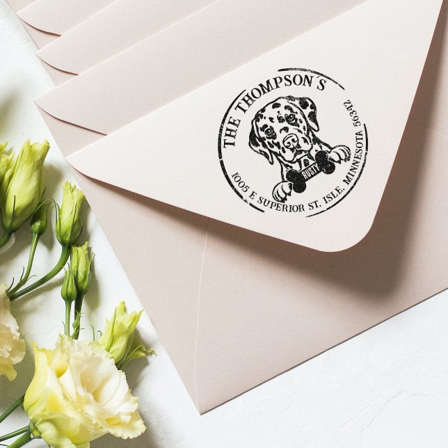 Tampons Encreurs Dalmatie Custom Family Adresse de retour (Créateur téléchargé)