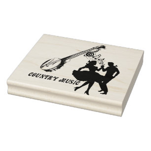 Tampons Encreurs Danseuses Carrés Country Music Banjo Art