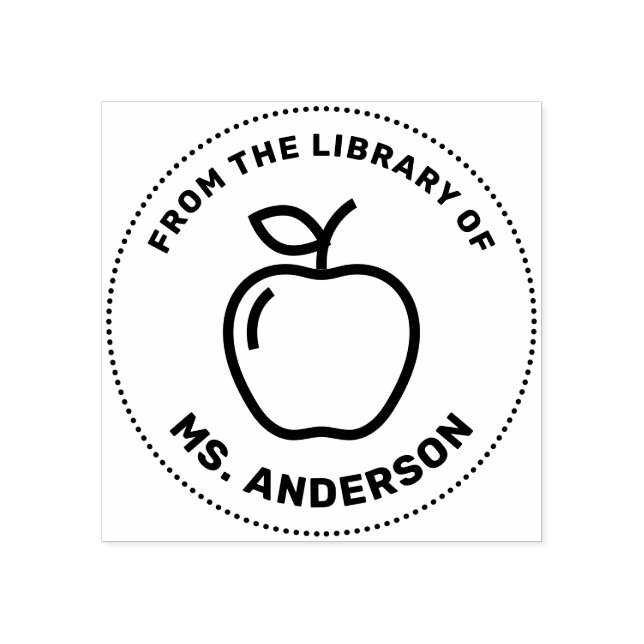 Tampons Encreurs De La Bibliothèque D'Apple Professeur Personnalisé (Impression)