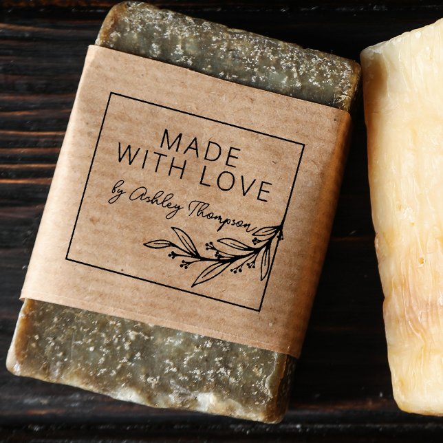 Tampons Encreurs Design Vert Personnalisé Fait À La Main Par (Stylish Greenery Personalized Handmade By Rubber Stamp)