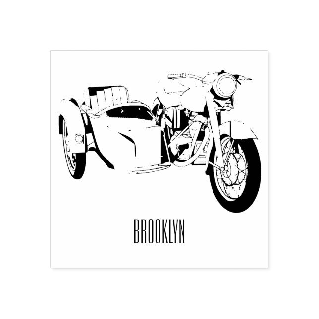 Tampons Encreurs dessin animé de la moto Sidecar (Impression)