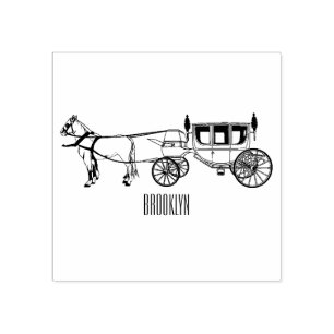 Tampons Encreurs dessin animé mariage cheval & calèche