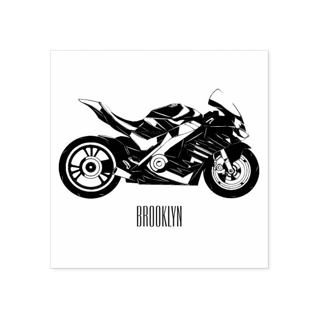 Tampons Encreurs Dessin de moto de sport violet (Impression)