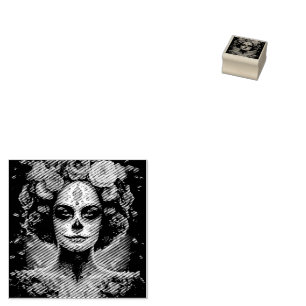 Tampons Encreurs Dia de los Muertos visage doré peint