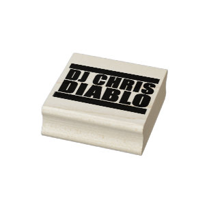 TAMPONS ENCREURS DJ CHRIS DIABLO LOGO RUBBER STAMP MOYEN