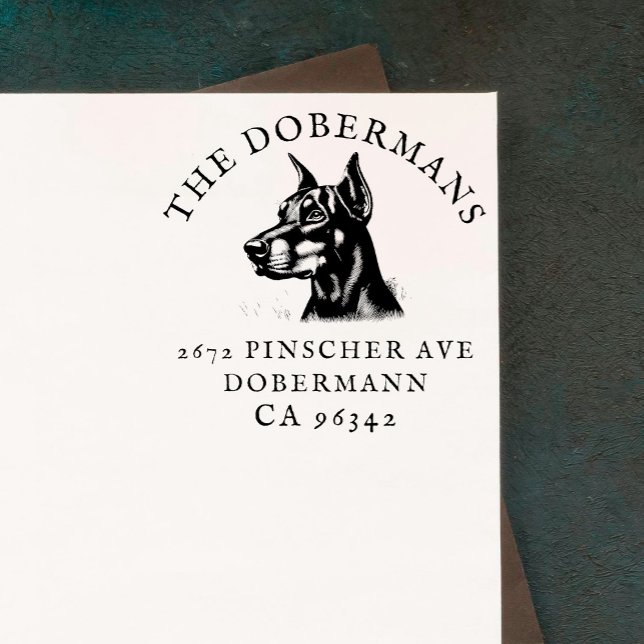 Tampons Encreurs Doberman Pinscher Chig Nom de famille Adresse de r (Créateur téléchargé)