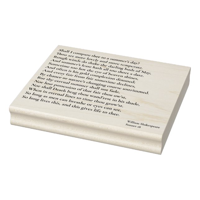 Tampons Encreurs Dois-je te comparer à un jour d'été ? sonnet 18 (Tampon)