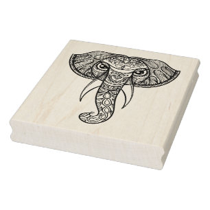 Tampons Encreurs Doodle de tête d'éléphant