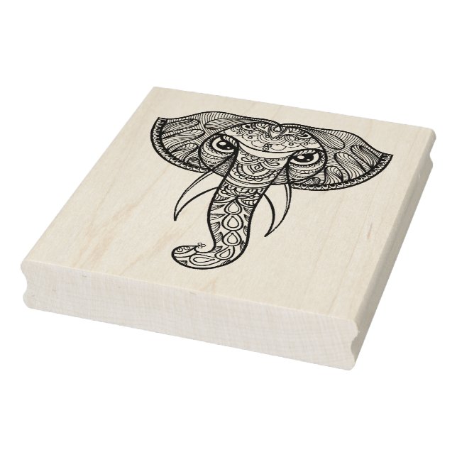 Tampons Encreurs Doodle de tête d'éléphant (Tampon)