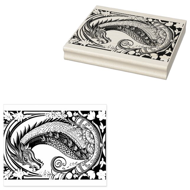Tampons Encreurs Dragon avec ornements (Tamponné)