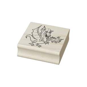 Tampons Encreurs dragon de respiration du feu avec le casquette