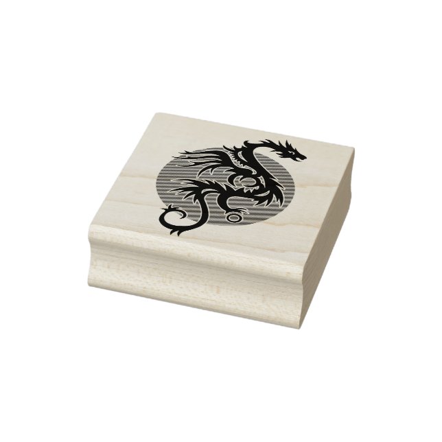 Tampons Encreurs Dragon Sun left - noir rouge blanc + vos idées (Tampon)