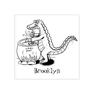 Tampons Encreurs Drôle alligator vert cuisine dessin animé