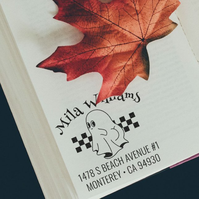 Tampons Encreurs Drôle Halloween Botiful Ghost Adresse de retour (Créateur téléchargé)