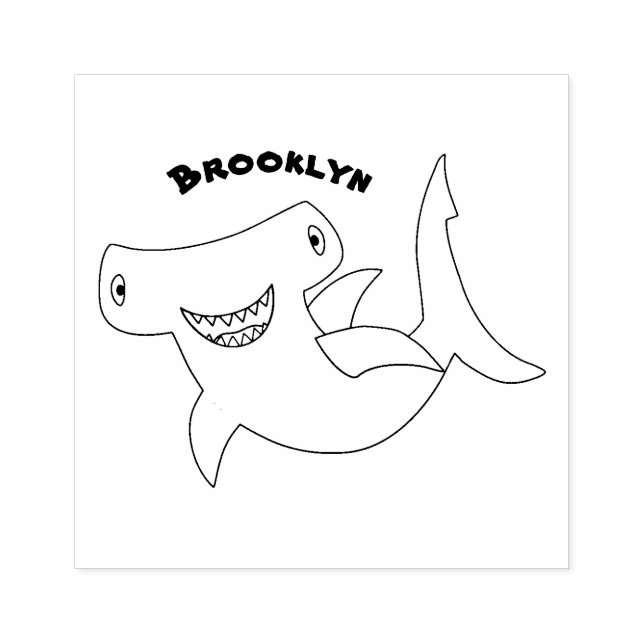 Tampons Encreurs Drôle mignon requin marteau dessin animé (Impression)