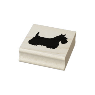 Tampons Encreurs Écossais Terrier, silhouette noire, chien de