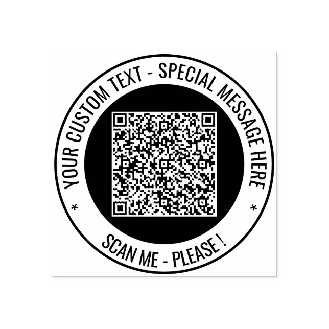 Tampons Encreurs Écran en caoutchouc rond QR Code personnalisé Anal (Impression)