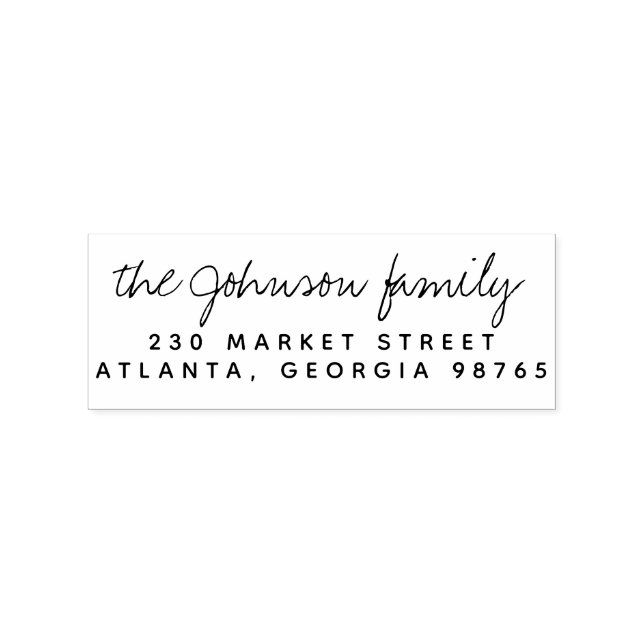 Tampons Encreurs Écriture manuscrite cursive Nom de famille et adre (Impression)