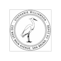 Egret Cercle Adresse de retour Timbre