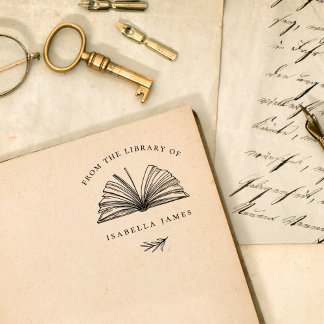 Tampons Encreurs Élégant Botanique De La Bibliothèque De Nom Person