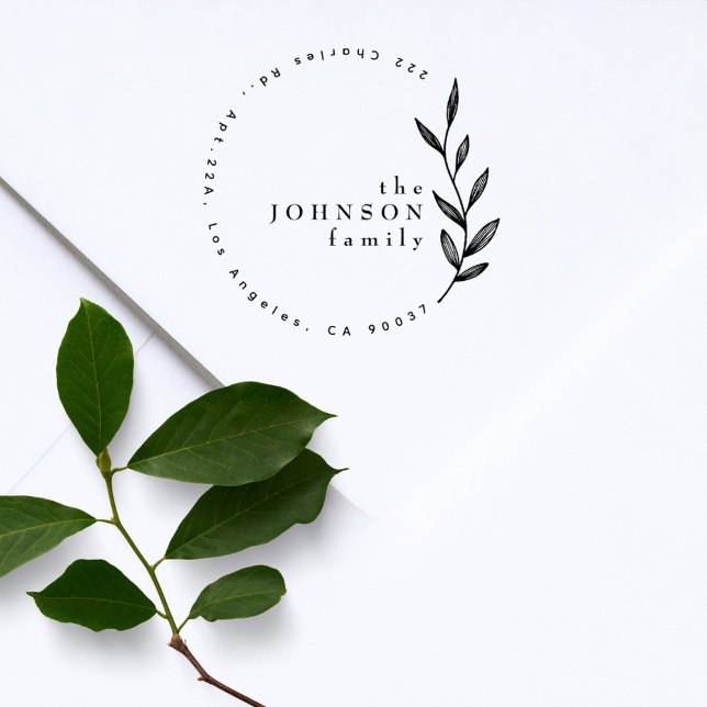 Tampons Encreurs Elegant Classic Botanical Family Adresse de retour (Créateur téléchargé)