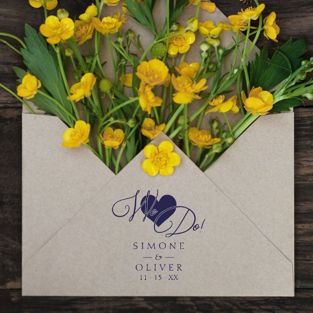 Tampons Encreurs Élégant Coeur Chic Moderne Nous Citons Mariage (Créateur téléchargé)