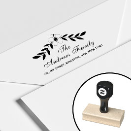Tampons Encreurs Elégant Floral Nom de famille feuille