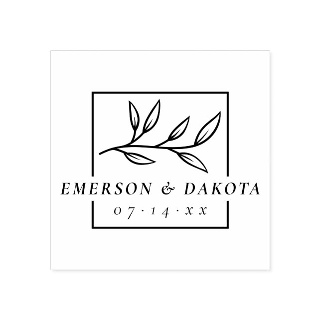 Tampons Encreurs Élégant Lettrage Mariage Botanique Enregistrer La  (Impression)