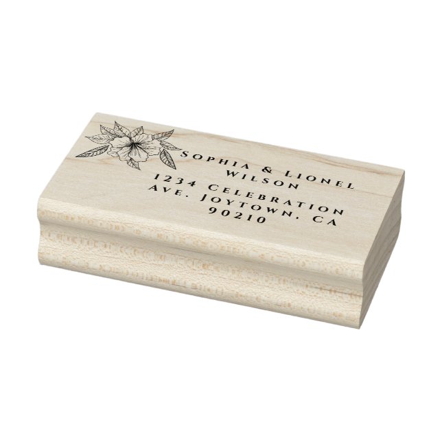 Tampons Encreurs Élégant minimal Mariage floral Adresse de retour (Tampon)