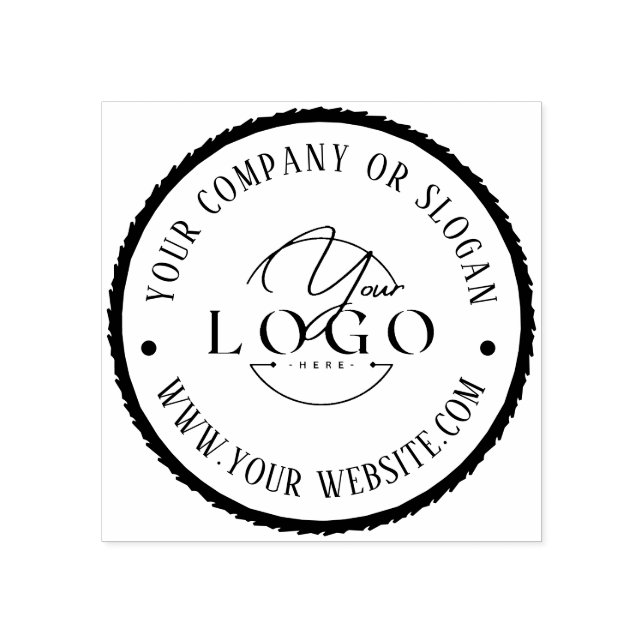 TAMPONS ENCREURS ELÉGANT & MODERNE ROND FRONTIÈRE LOGO ENTREPRISE (Impression)