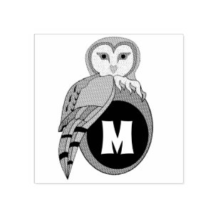 Tampons Encreurs Élégant monogramme d'Owl Owl