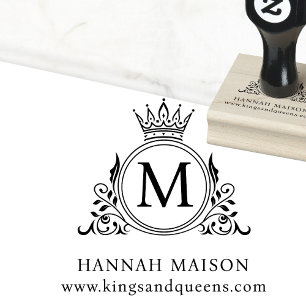 Tampons Encreurs Élégant, Monogramme, Royal, Couronne, Logo